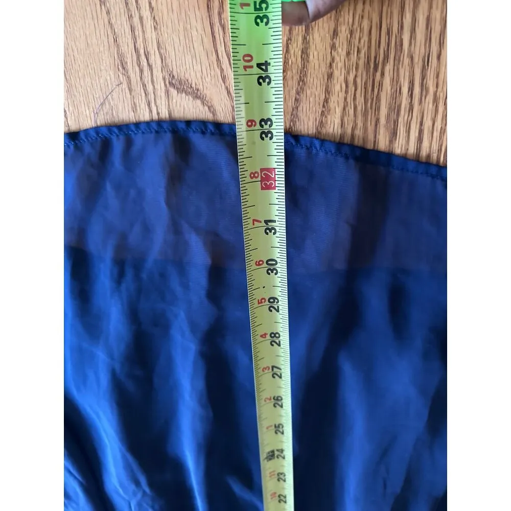 Bailey Blue Navy Cold Shoulder Chiffon & Crochet Dress With Lace Sz 9 Long Sleev - Image 10