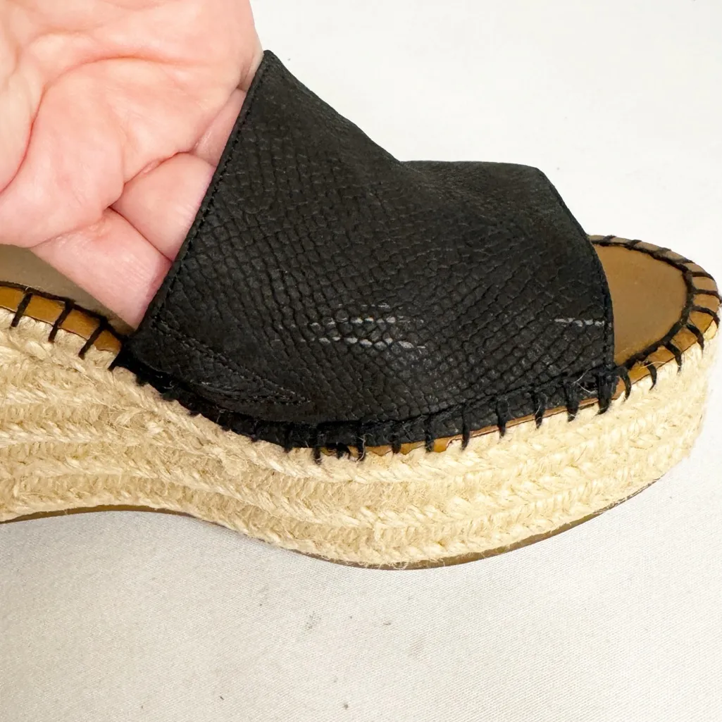 FRANCO SARTO PLATFORM LEATHER TEXTURED ESPADRILLES SZ 9.5. - Image 10