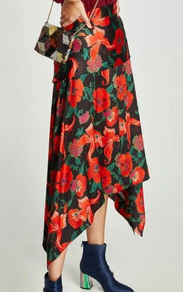 NWT ZARA | Printed flowing midi skirt | XS - Image 2