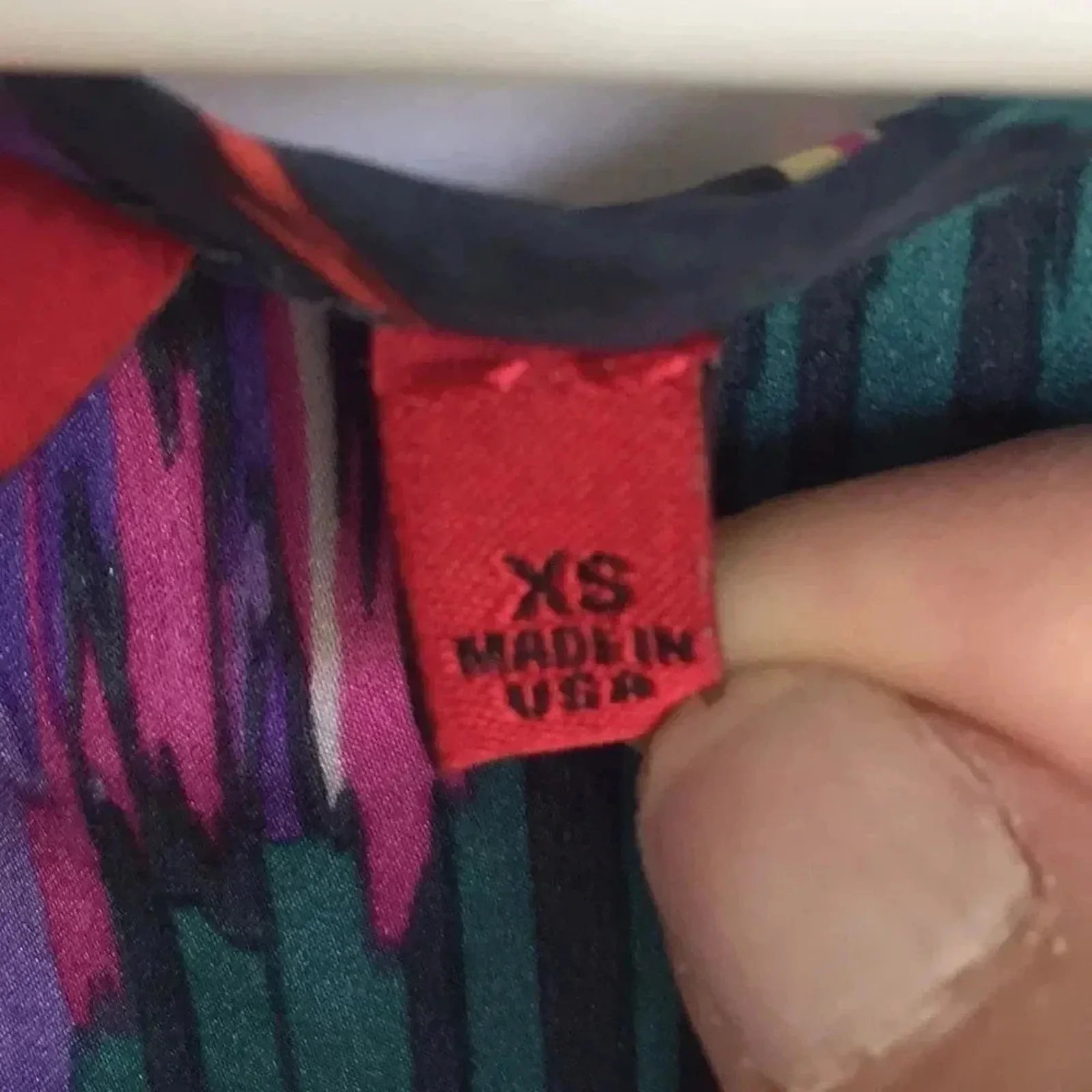 5/48 Boho Multicolored silk mini dress XS - Image 4