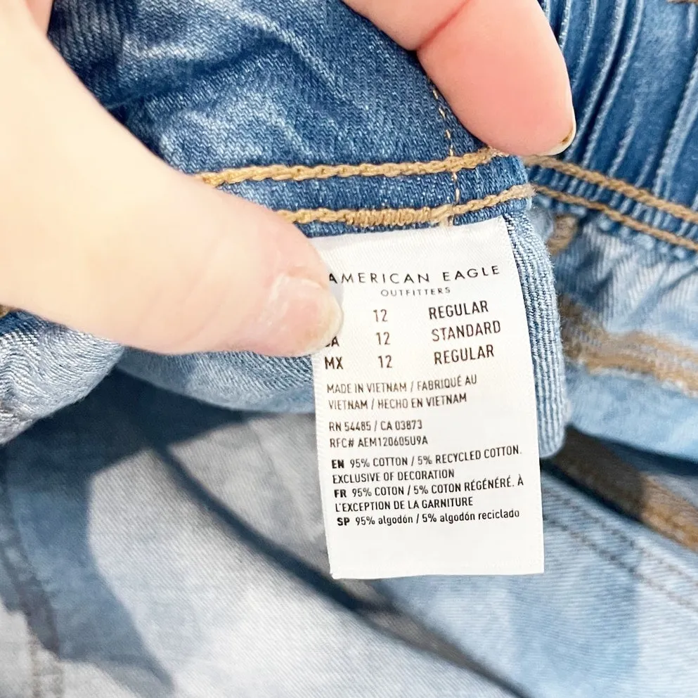American Eagle Denim Jogger Pants Jeans Blue 12 - Image 3