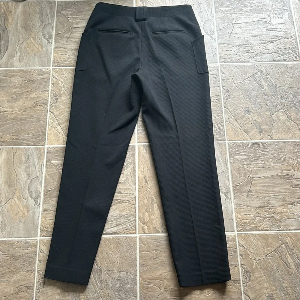 Club Monaco High Waist Ribbed Straight Leg Black Pants Size 4 - Image 11