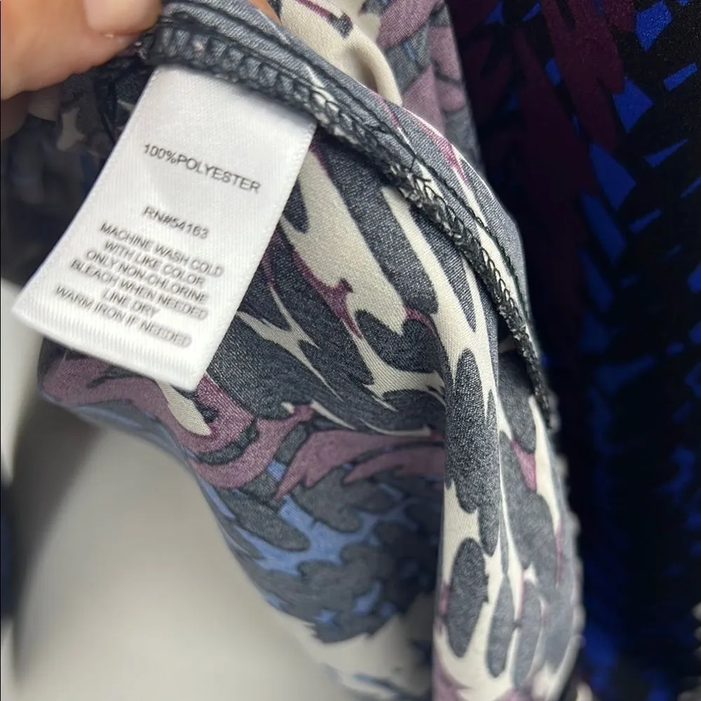 Marc New York Abstract Print Faux wrap Top - Image 6