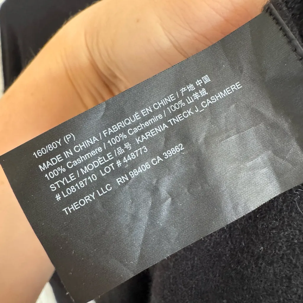 Theory black Karenia cashmere turtleneck size small - Image 5