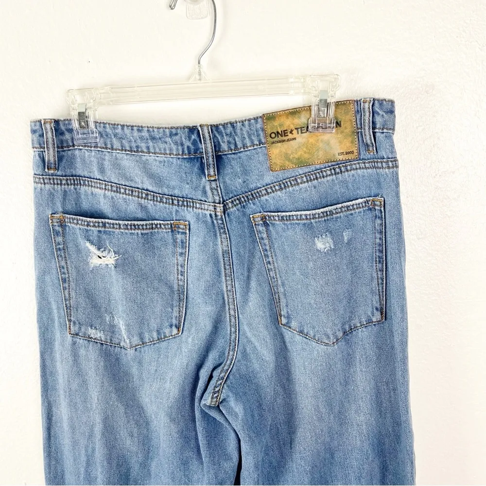 ONE TEASPOON Jackson Intentionally Ripped Destroyed Hem High Rise Jeans, Size 28 - Image 13