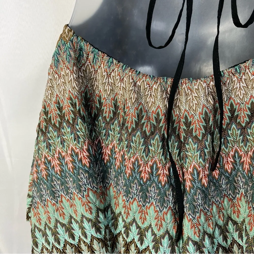 Urban Outfitters UO Ecote Mint Green & Beige Printed Crochet Tie Back Romper XS - Image 4