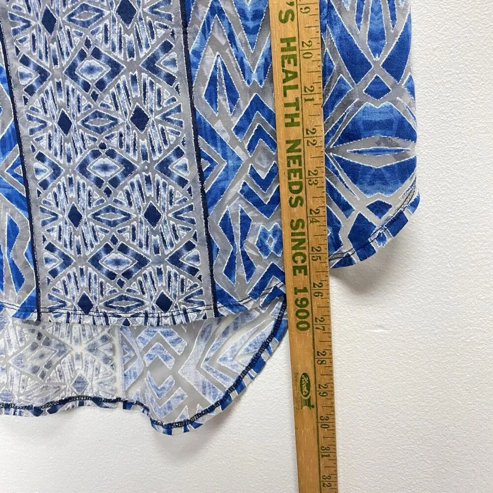 MOSSIMO Womens See Through Large Tank Top Blue Summer Beachy Beach Vacation - Image 7