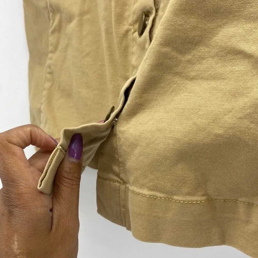 TOAD&CO cotton stretch front button khaki mini skirt Gorpcore everyday Y2K Tan Size 2 - Image 5