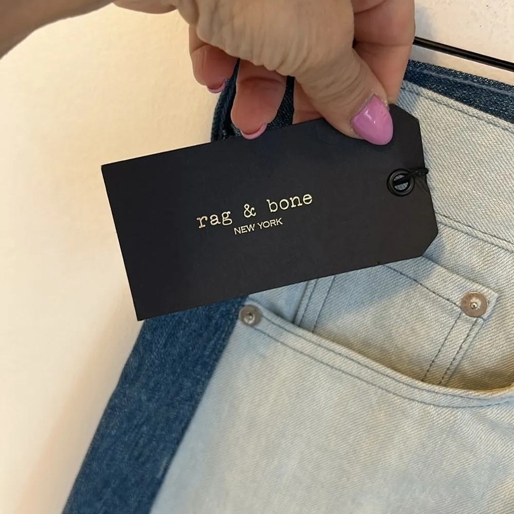 Rag & Bone Double Blues Two Tone Cut Off Jean Shorts - Image 5