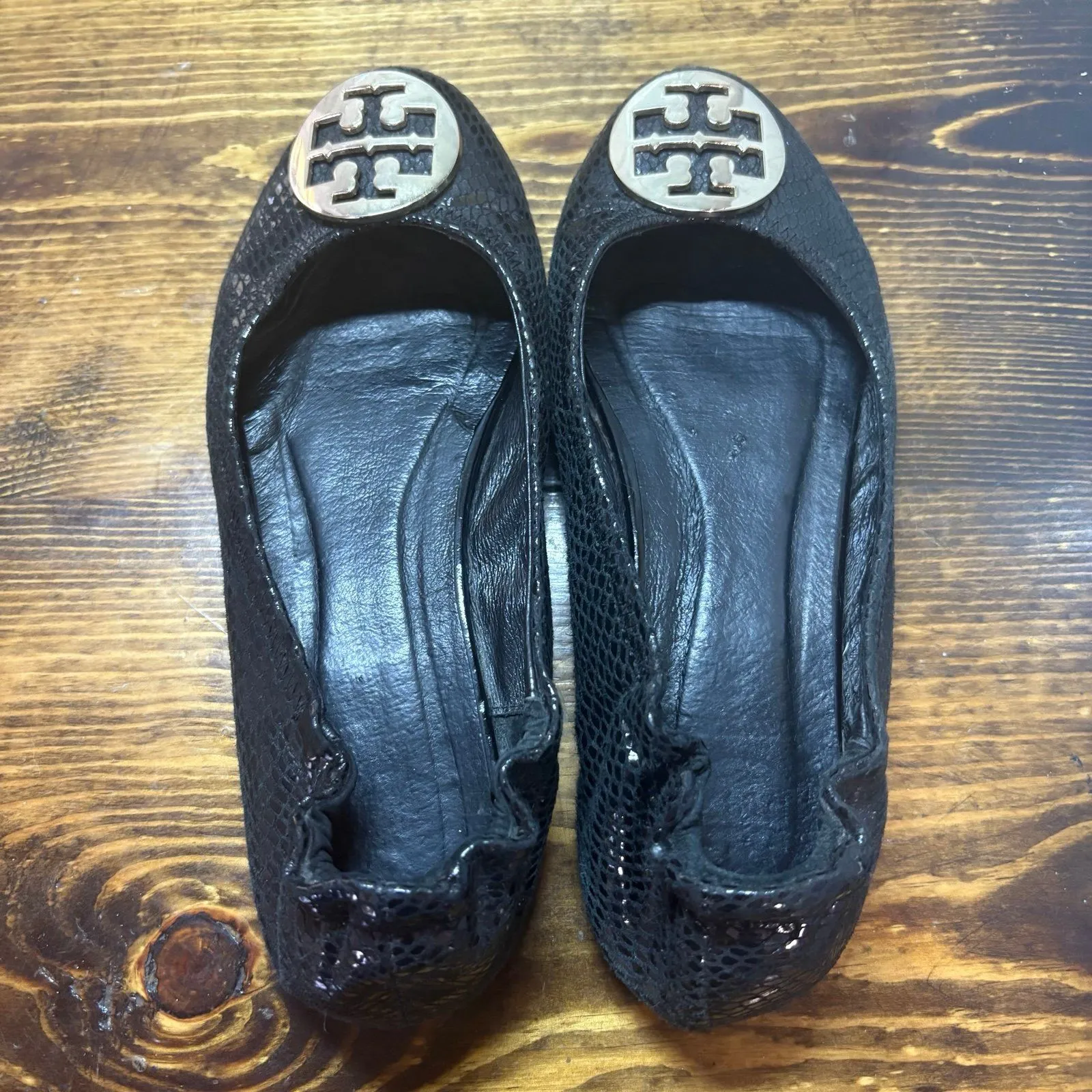 Tory Burch Reva Black‎ Flats Size 8 - Image 5