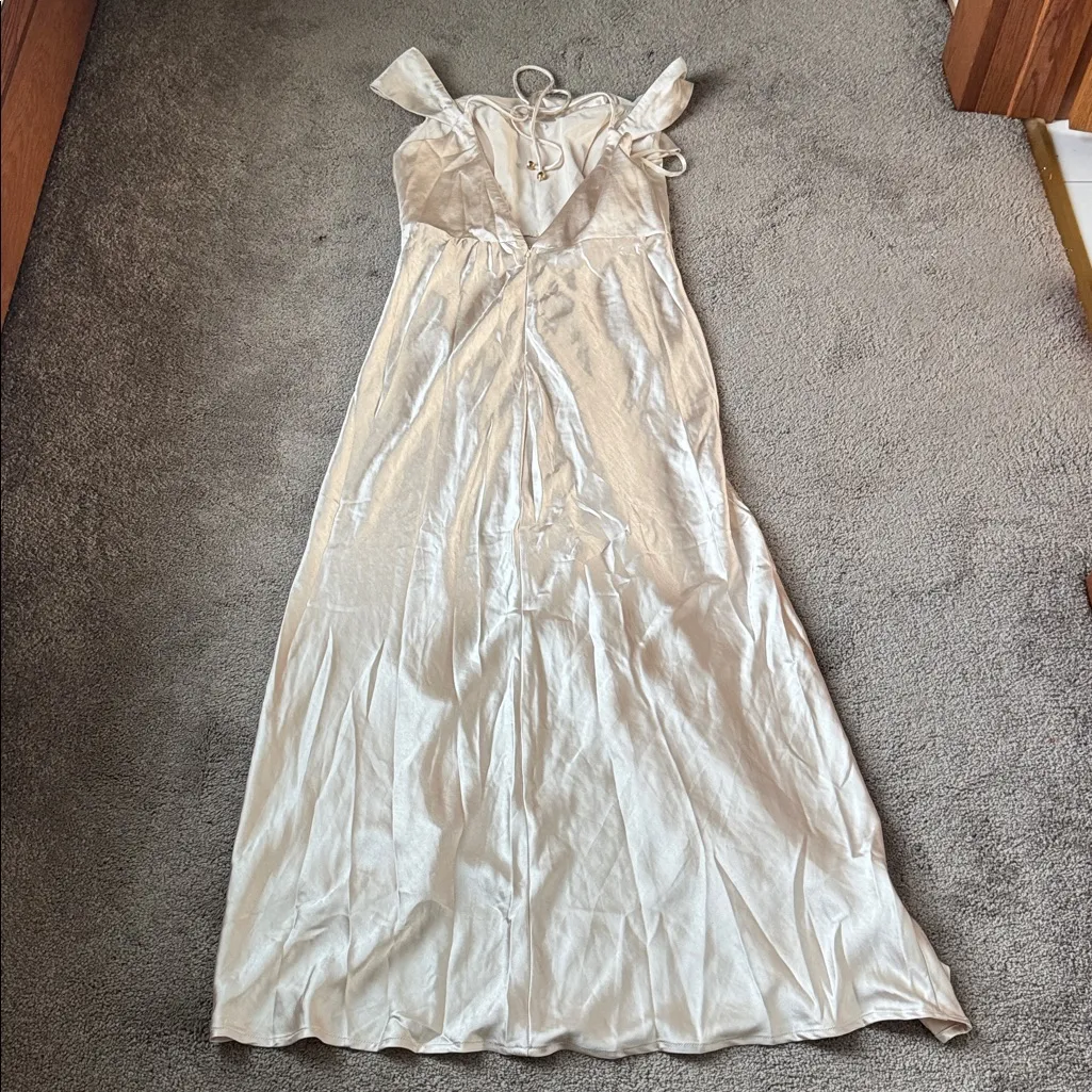 Selfie Leslie Cowl Champagne Satin Corset Dress SIZE L - Image 6