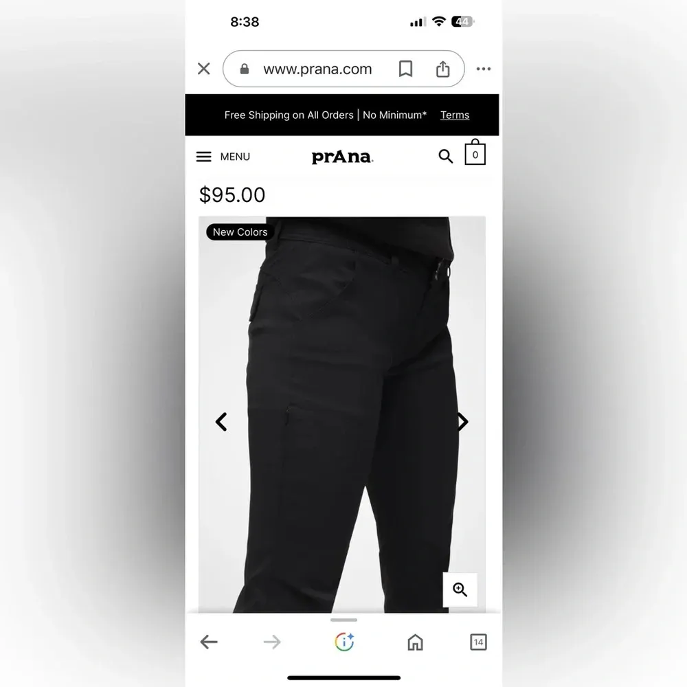 Prana Halle Straight hiking style  Pants Sz 8 in black - Image 9