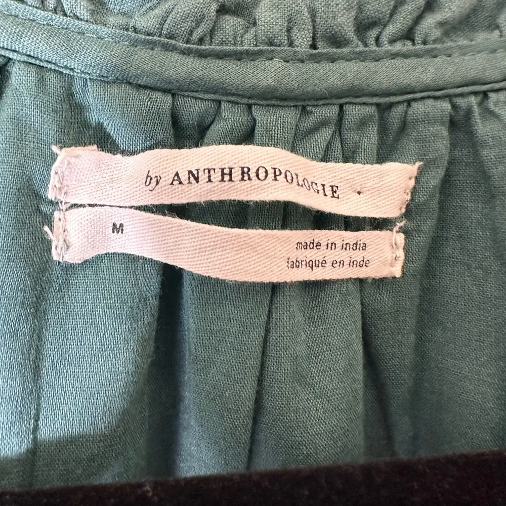Anthropologie Carrie tiered tunic dress size M green Boho - Image 7