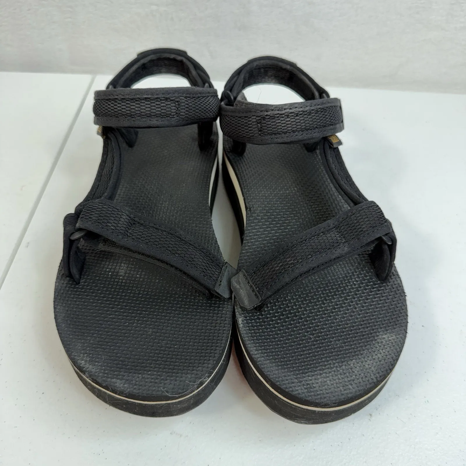 Teva Sandals Womens 9 Flatform Universal Platform Slingback 1102451 Black Mesh - Image 6