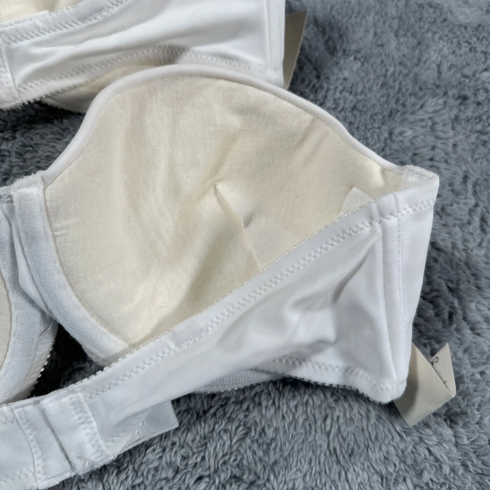 NEW Vintage Hanes Her Way Strapless Bra 36C White Underwire Cotton Padded G722 - Image 9