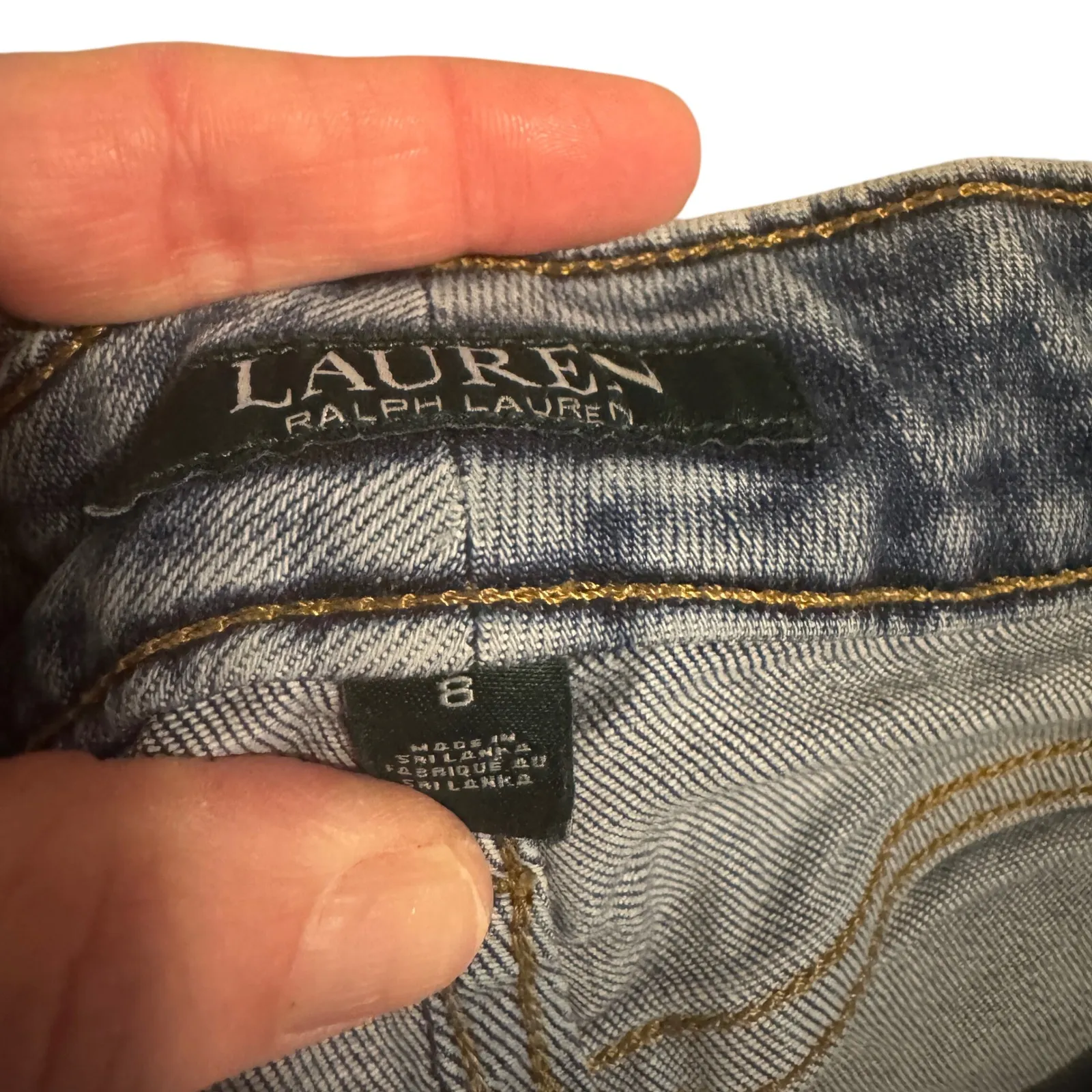 Lauren Ralph Lauren Women's 8 Premier Straight Ankle Jeans Light Wash Beaded - Image 3