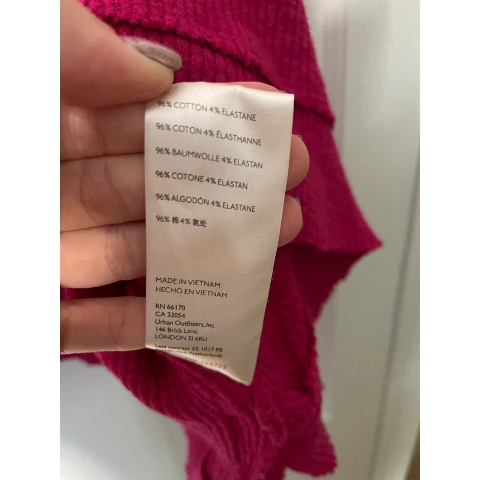 We The Free People Pink Funnel Neck Ribbed Asymmetric Poncho Top XS - Image 5