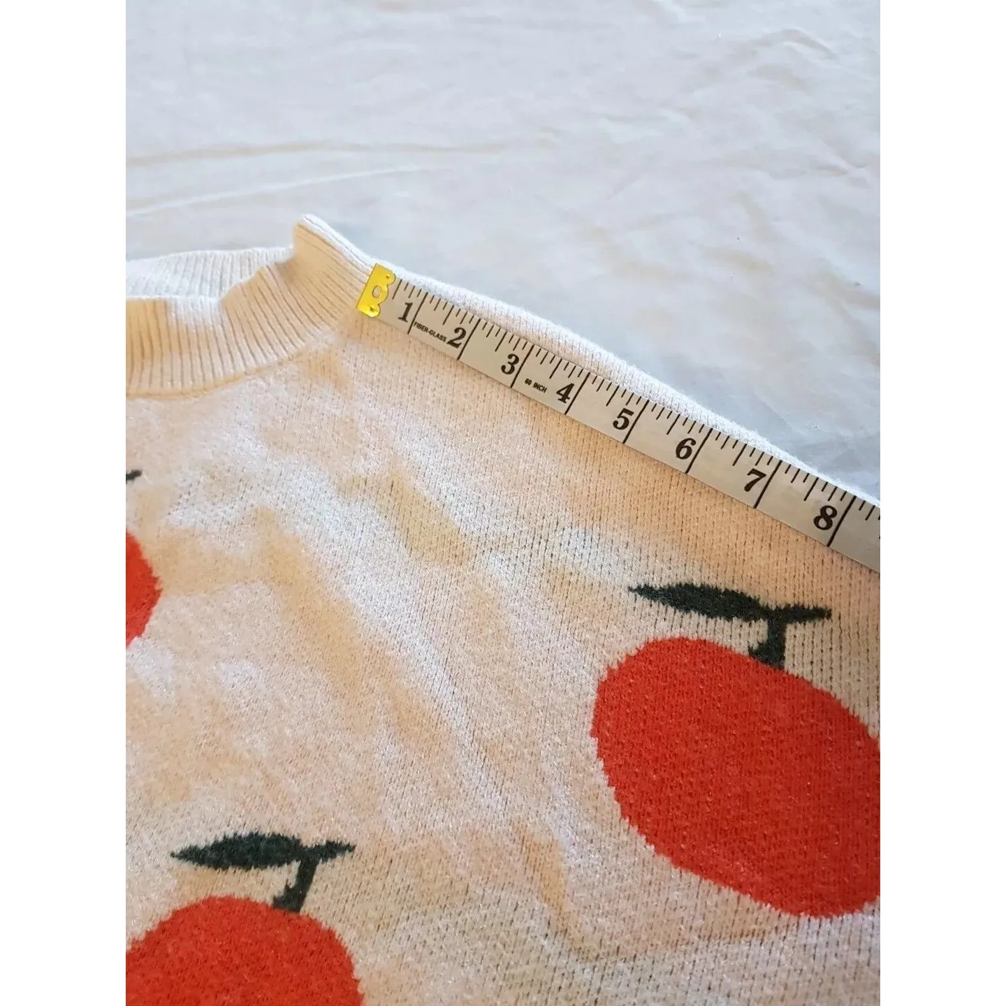 Womens Sweater Sz Large Grandmacore Grannycore Y2k Cozy Winter Fruit Artsy Retro - Image 12