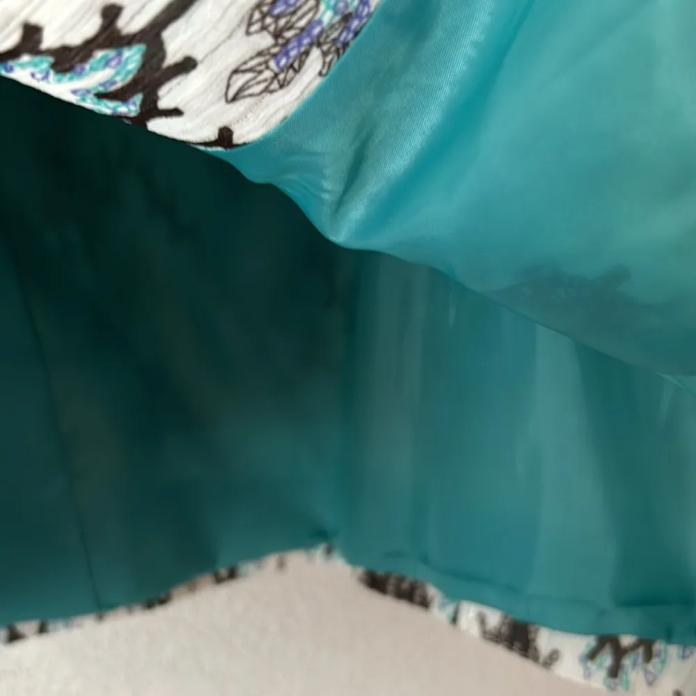 Chicos Ikat Meow Jewel Sequin Jacket Size 2 US 12 Chevron in Seascape Lined - Image 6