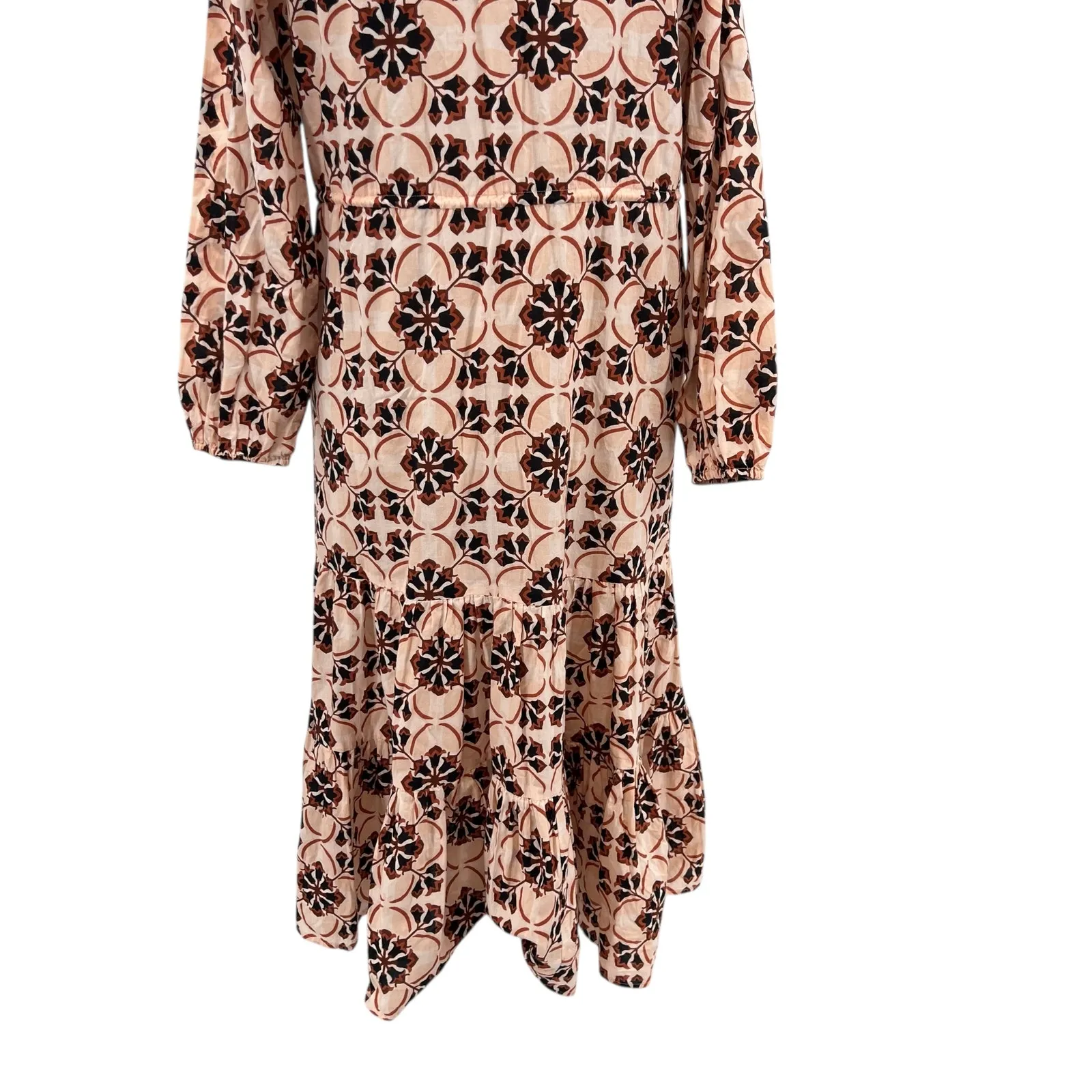 Mille Resort‎ Astrid Dress Sayulita Print Geometric Mosaic Cotton Pink Size XS - Image 14