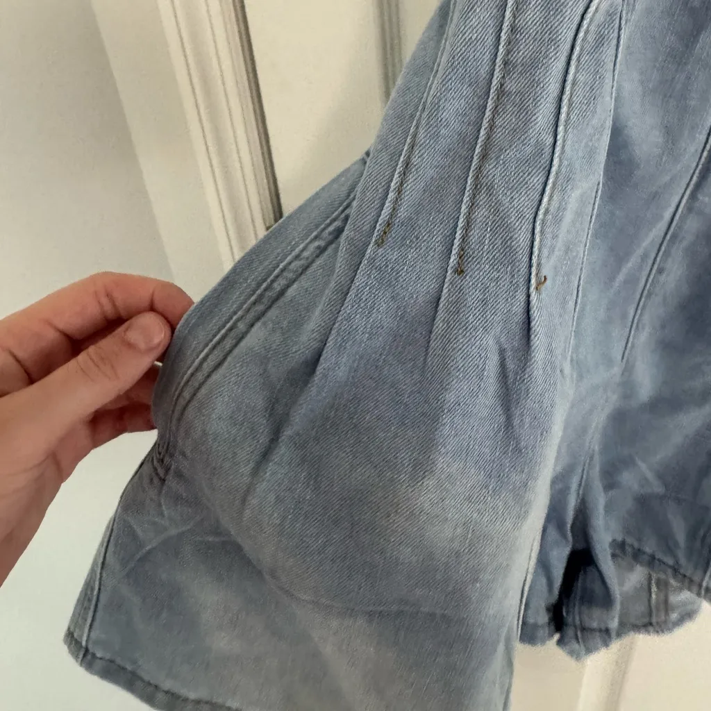 Women's Light Blue Denim Romper Size L - Image 3