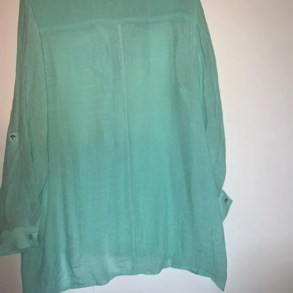 Chico’s woman light green rayon blouse. Size 2 - Image 2