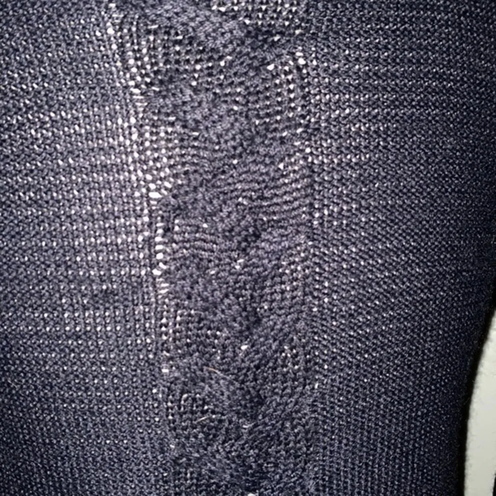 JOE FRESH navy knit sweater with a wide cable knit stripe in front. Large. EUC - Image 6