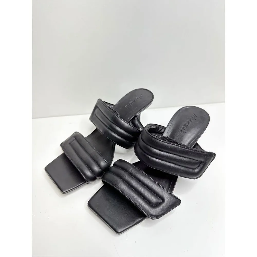 Abound Sandals Womens Size 6 Qarly Heeled Black Square Toe Slip On Heels - Image 3