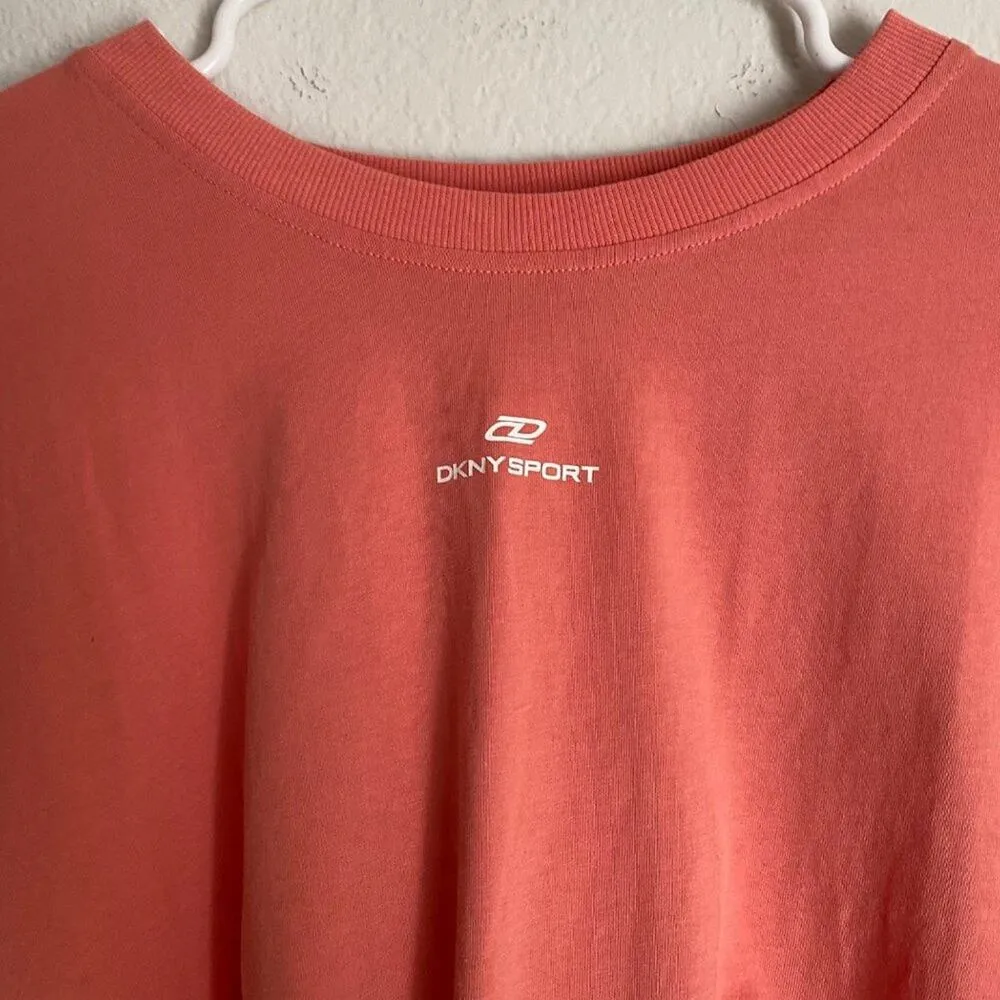 DKNY sz L Coral‎ athletic exercise athletic knotted shirt NWT - Image 8