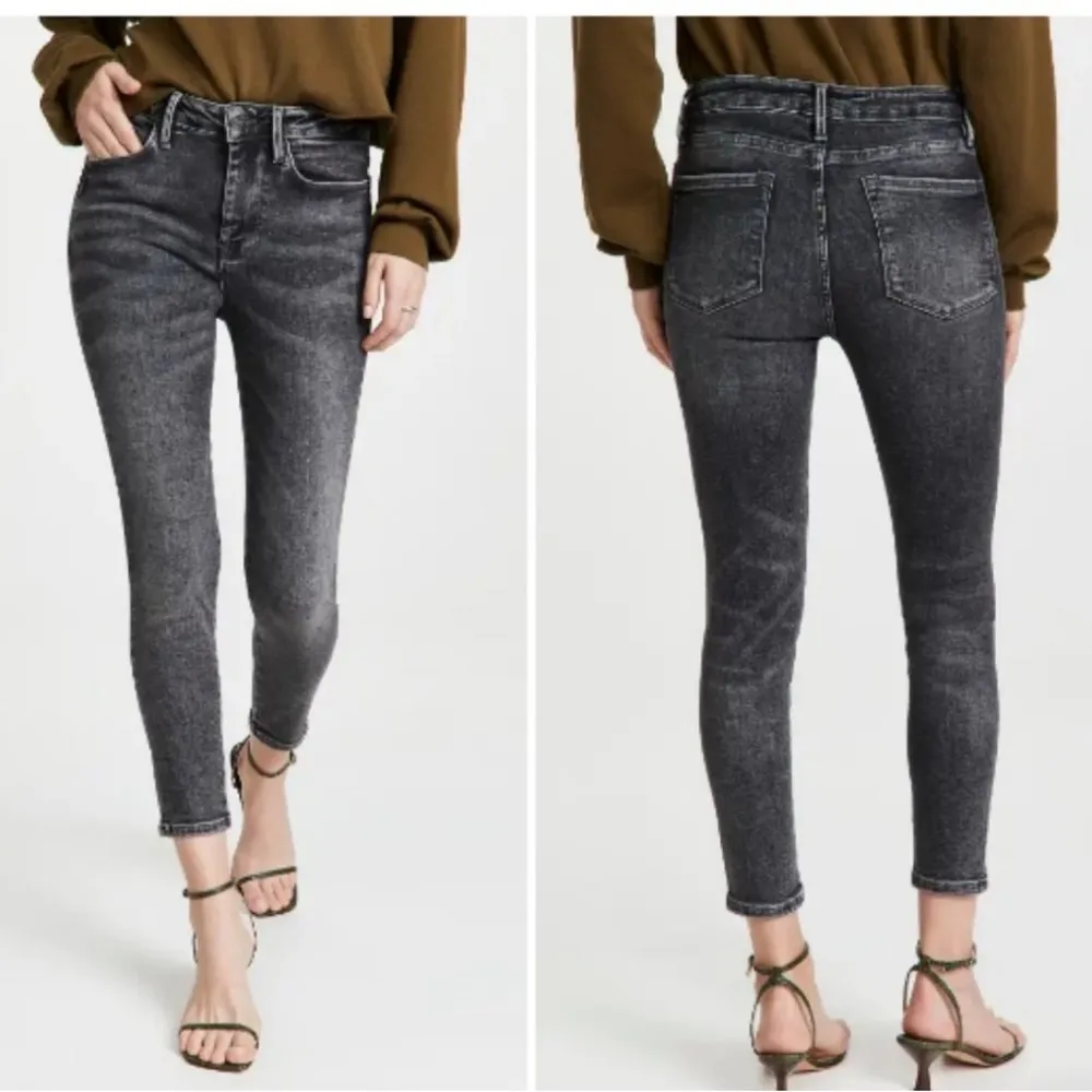 NWT Frame Le One Skinny Crop Jeans In Hughes Black Mid Rise Size 2 (29-34) - Image 3