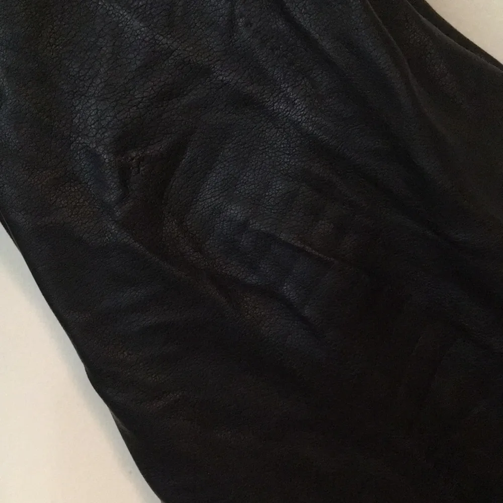 Rock & Republic Womens XL MOTO Jacket Buttery Vegan Leather Black Crinkled Style - Image 8