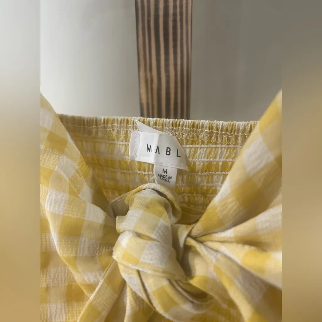 Mable Yellow Gingham Tie - Image 5