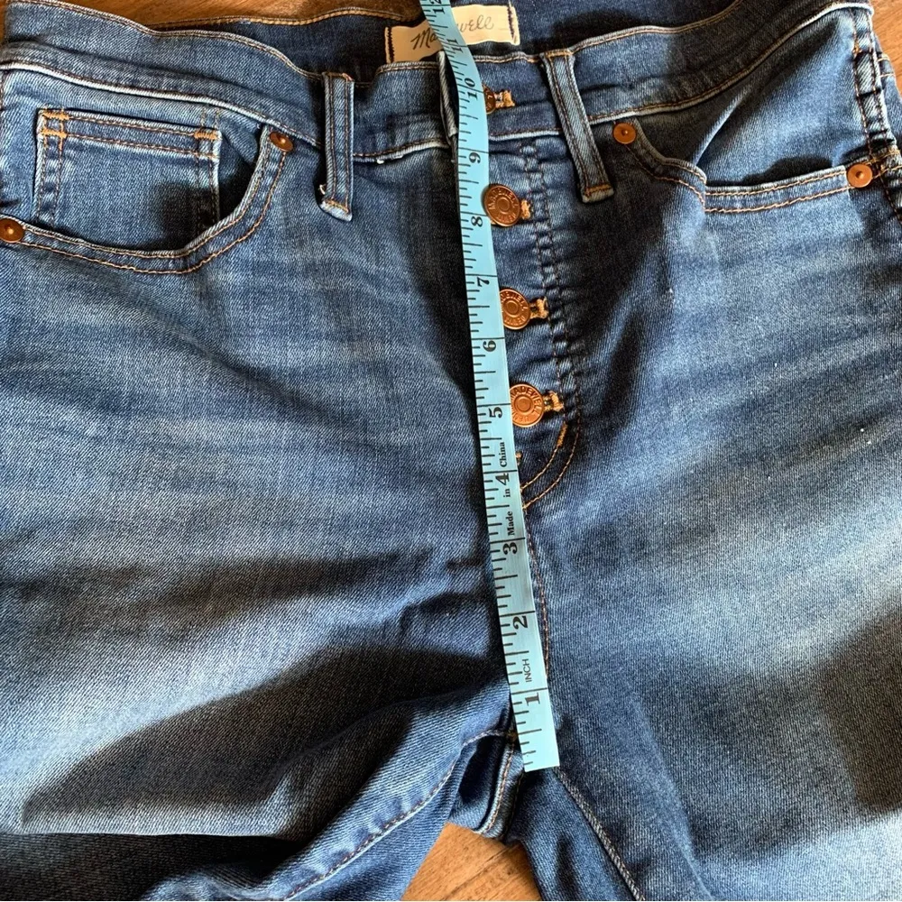 Madewell 10" High-Rise Skinny Stretch Jeans Size 28 Button Fly Frayed Hem - Image 10