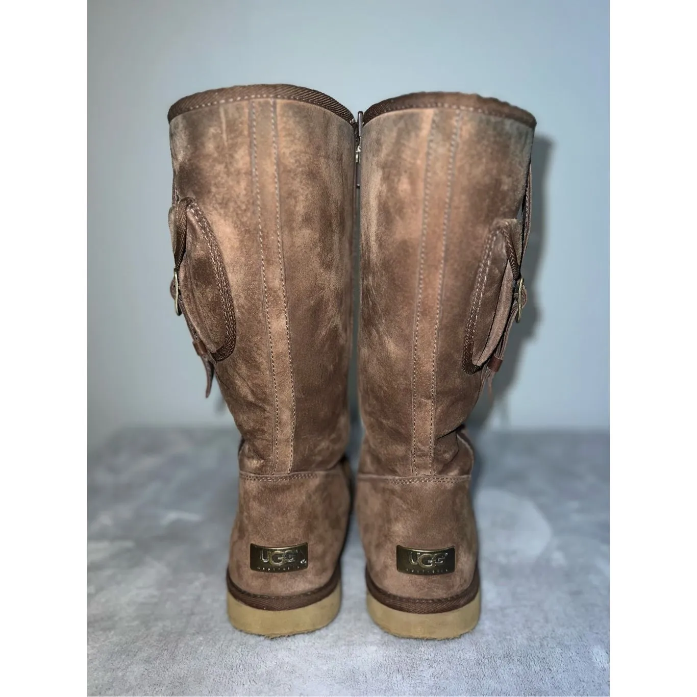 Ugg Boots Cargo Pocket Espresso Brown Real Shearling W10 - Image 4