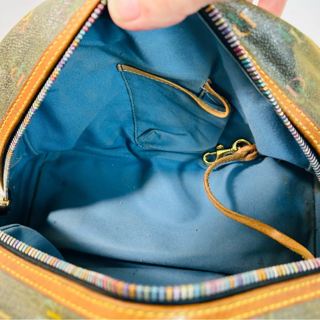 Vintage Y2K Dooney & Bourke Rainbow Signature Mini Bowler Bag in Black - Image 11