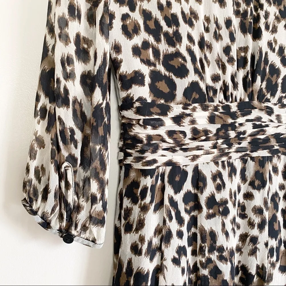 𝅺DIANE VON FURSTENBURG Cheetah Leopard Silk Dress Size 2 - Image 8