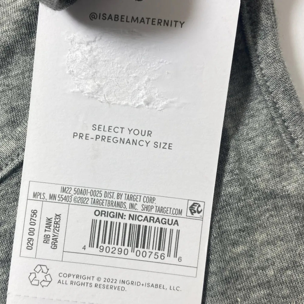 Isabel Maternity by Ingrid & Isabel Women’s XS Gray ribbed cotton blend tank top Size undefined - Image 4