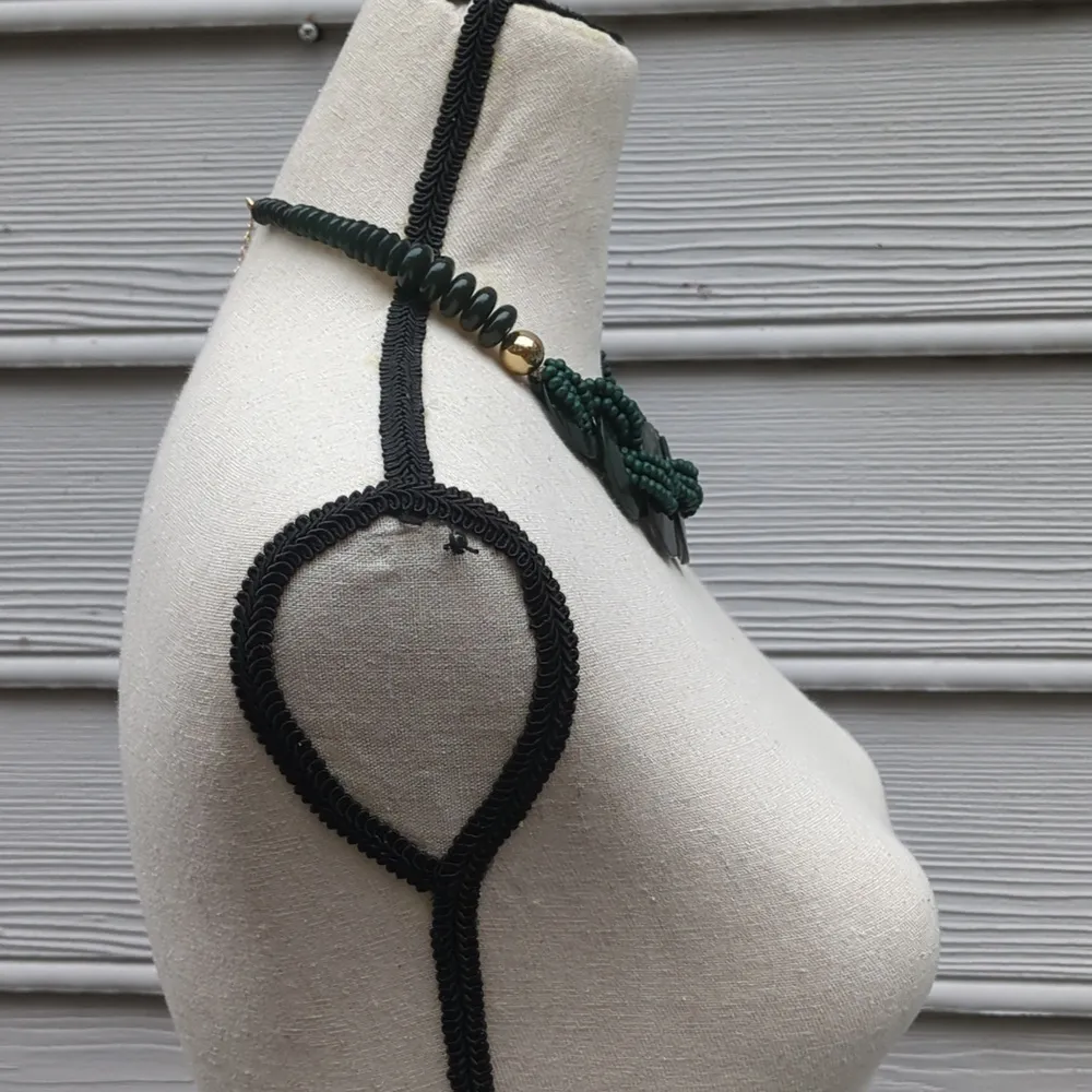 3 Piece Green Beaded Statement Necklace and Earring Set - Image 14