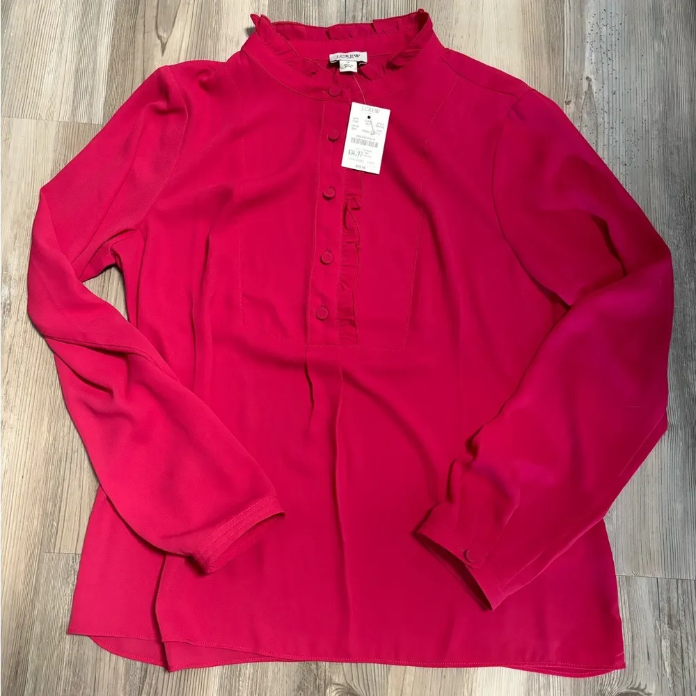 J. Crew NWT Pink Blouse chest measurement is 19, length 22 - Image 5