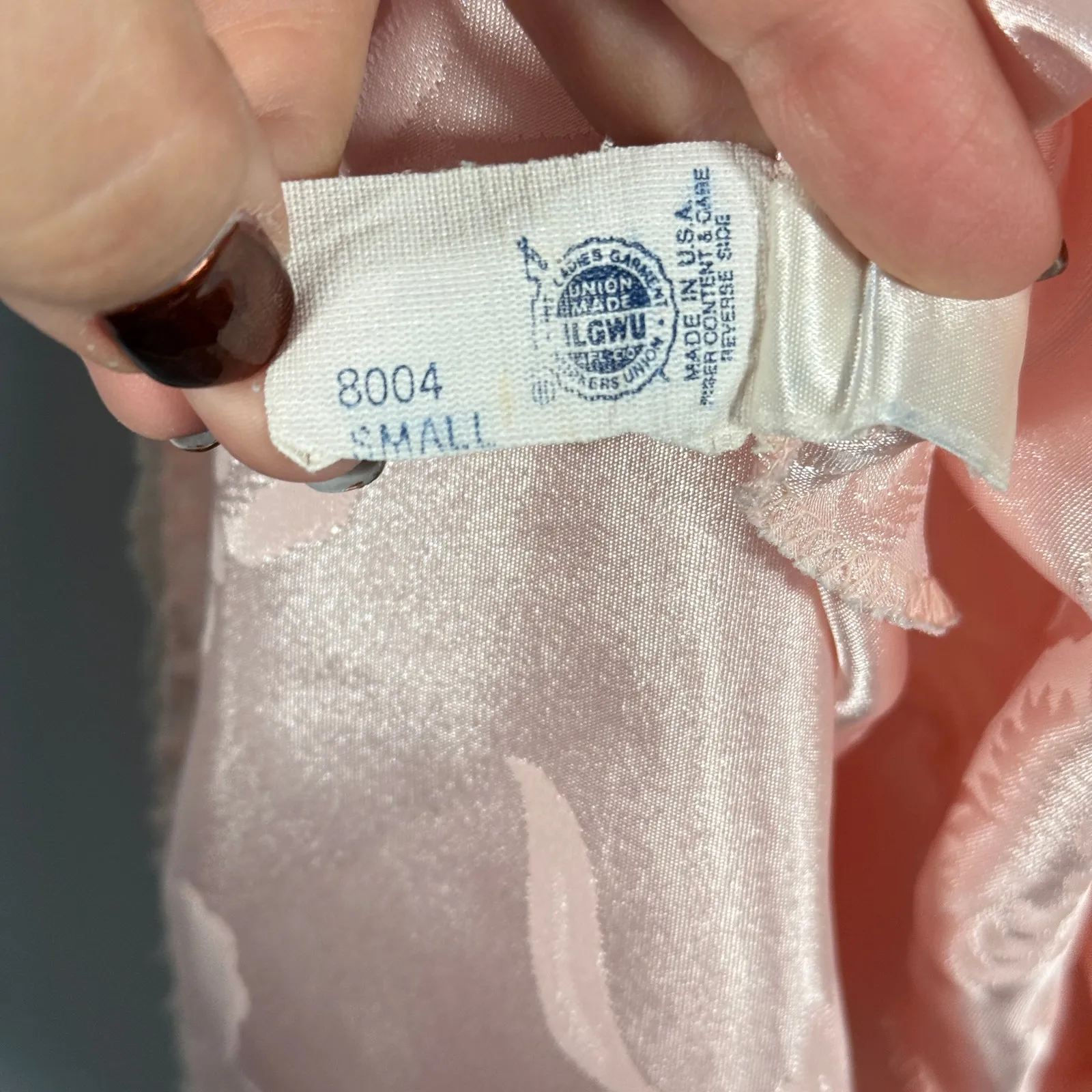 Vtg 80s Victoria’s Secret Union Made USA Chemise Dress Floral Jacquard Lace S - Image 7