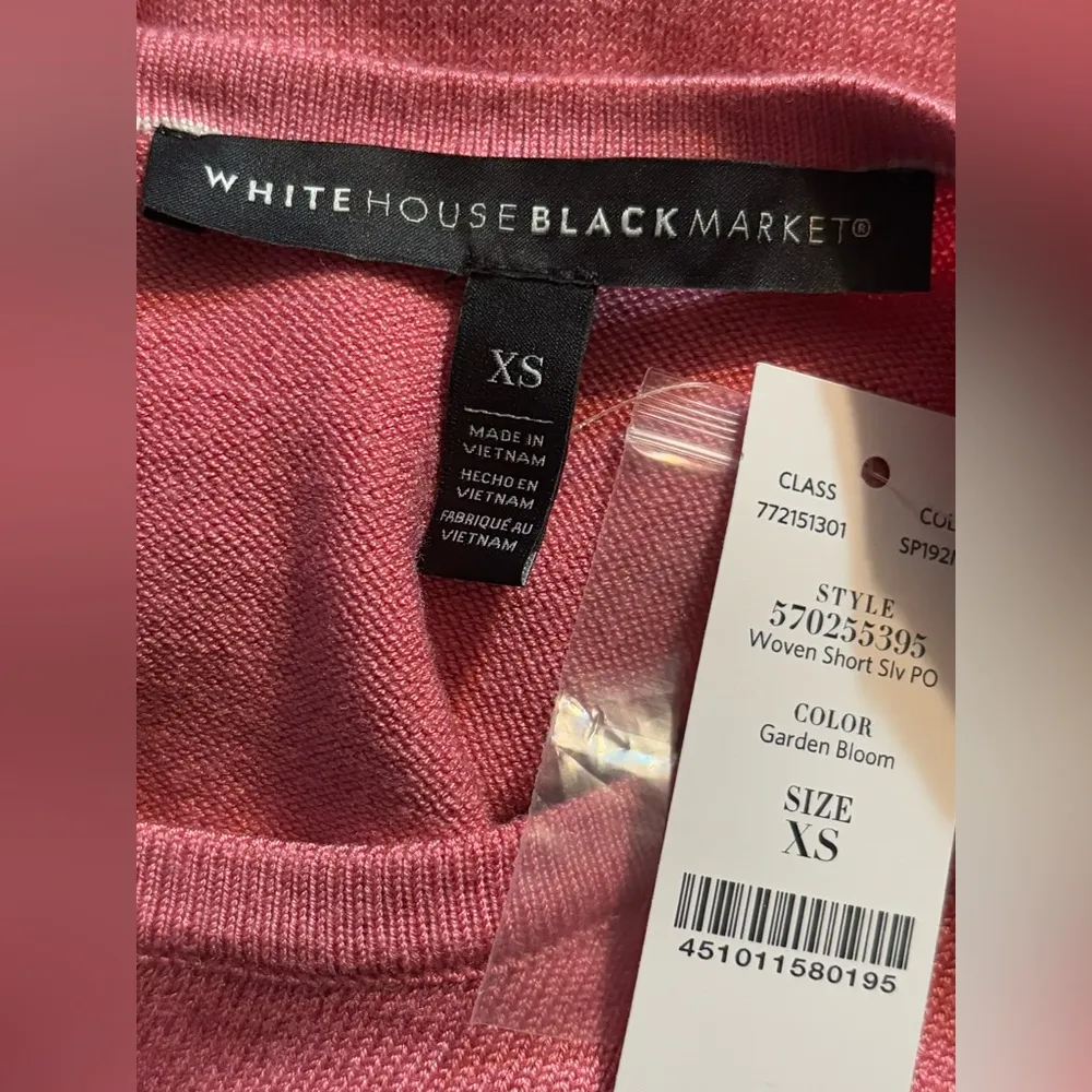 White House black market woven shirt short sleeve color garden bloom size XS - Image 9