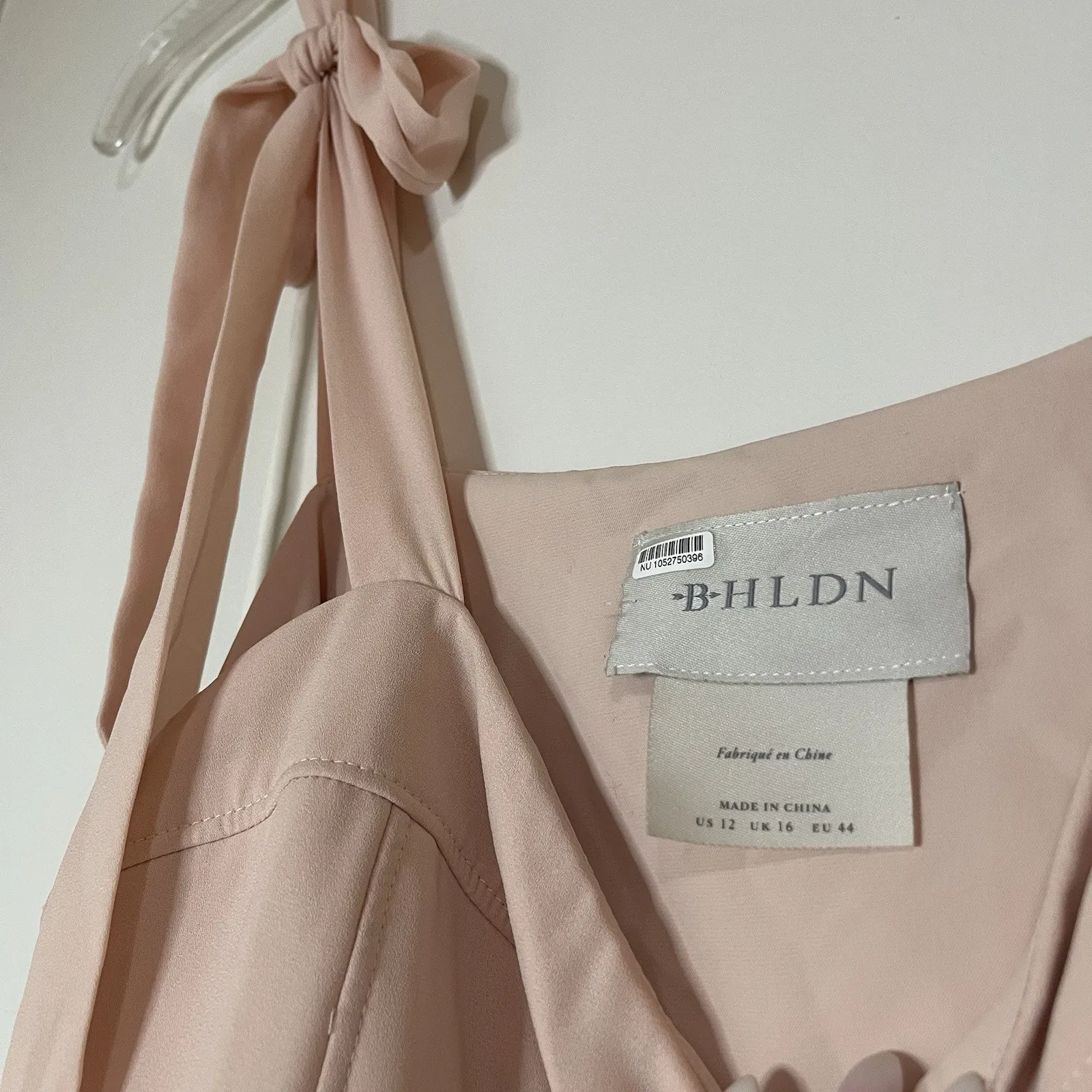 Anthropologie BHLDN Antonia Georgette Dress blush pink maxi gown size 12 - Image 6