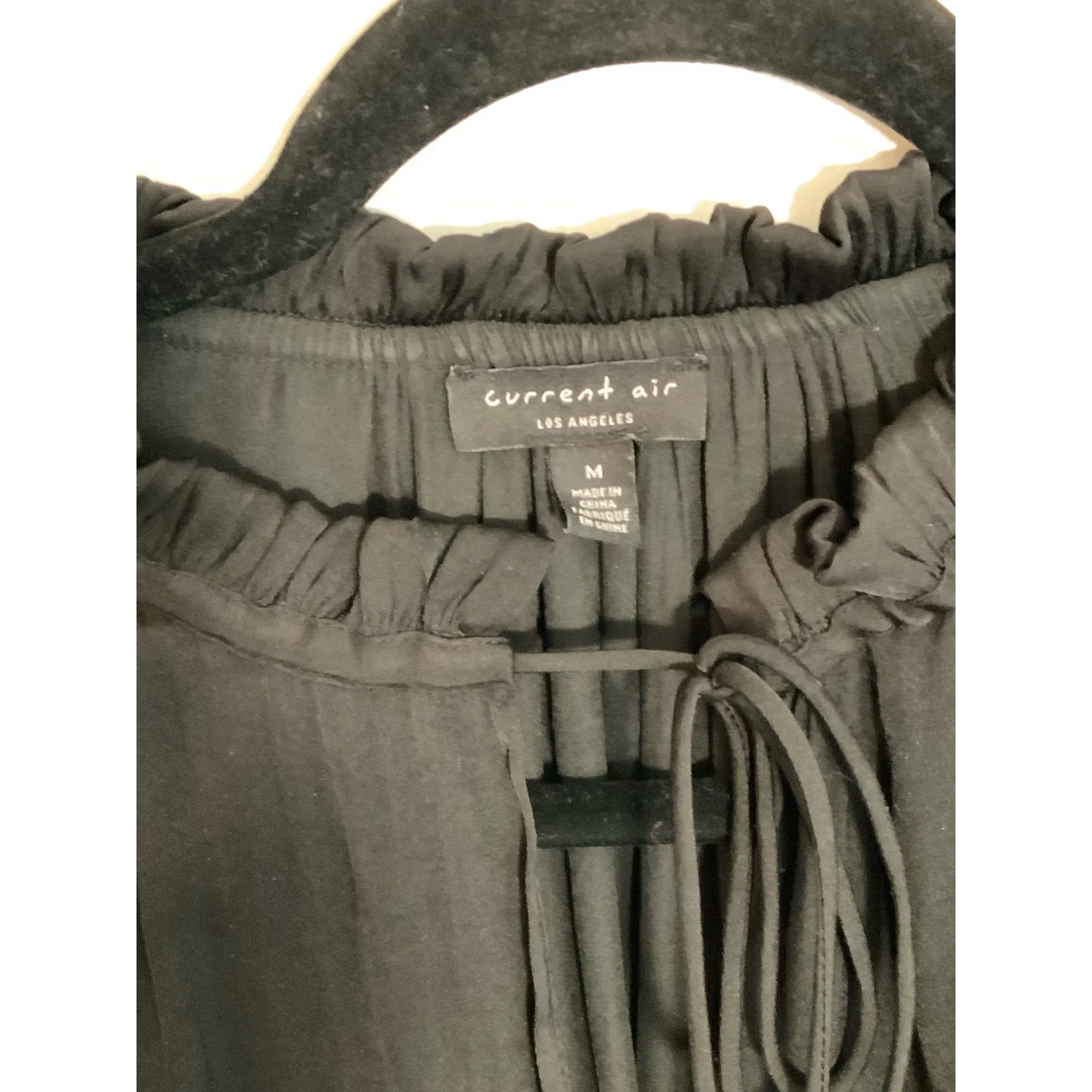 Current Air Black Blouse with shoulder stripes‎ - Image 2