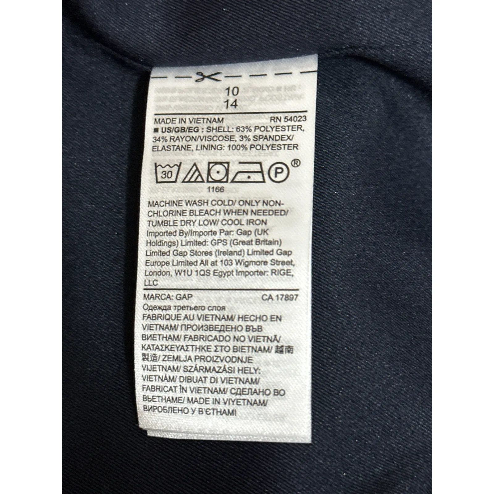 Gap Women's Navy Blue Long Sleeve One Button Blazer Coat Suit Jacket Size 10 - Image 4