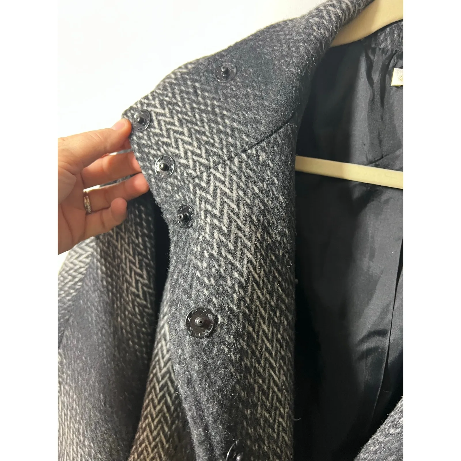 Shoshanna Kimono Style Wool Short Coat Ombre Black White Women’s Sz 2 - Image 6