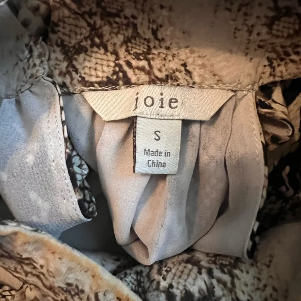 Joie Erola Mock-Neck Snakeskin Print Top – Size Small - Image 8