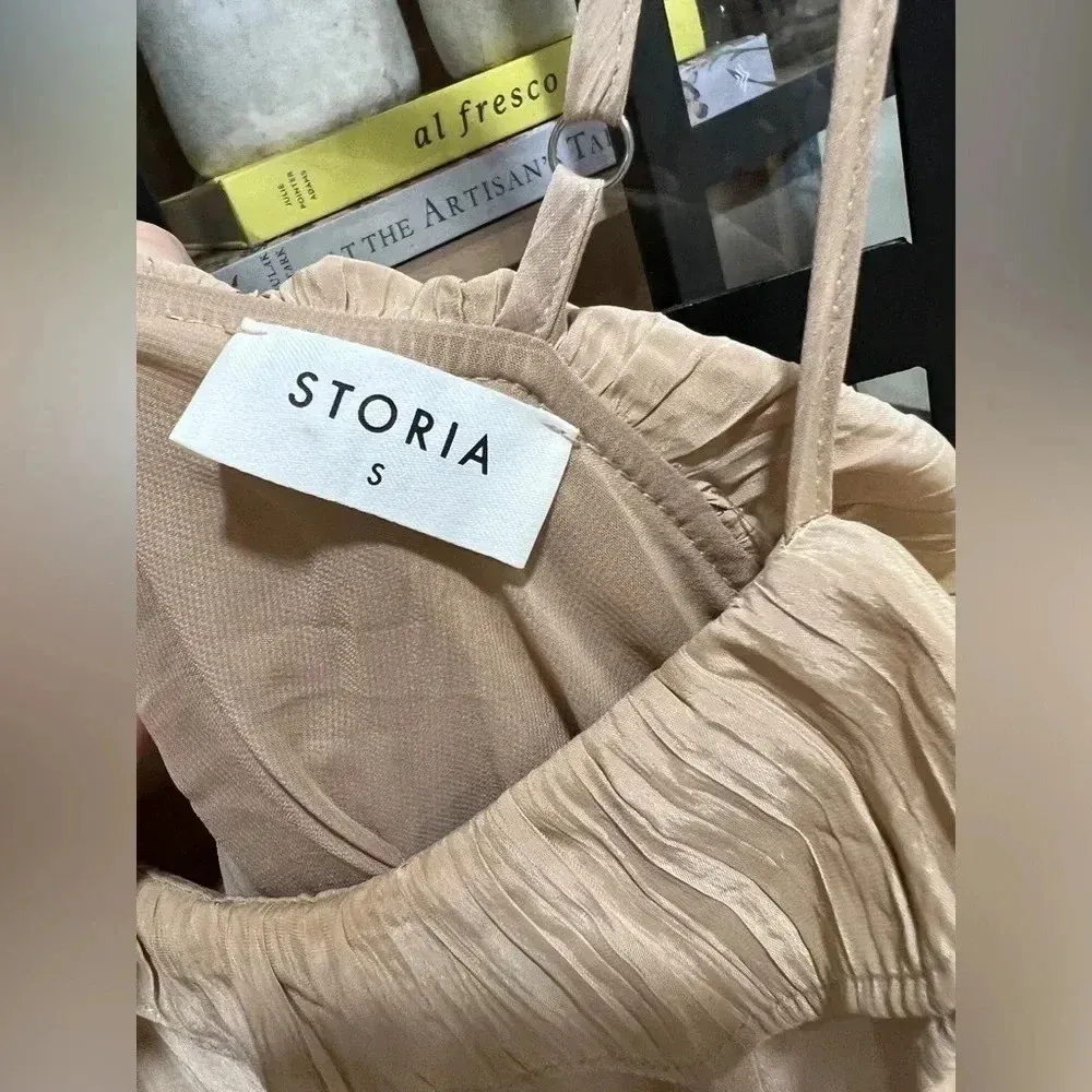 Storia tiered ruffles maxi midi dress muted rainbow flowy pregnancy summer - Image 4