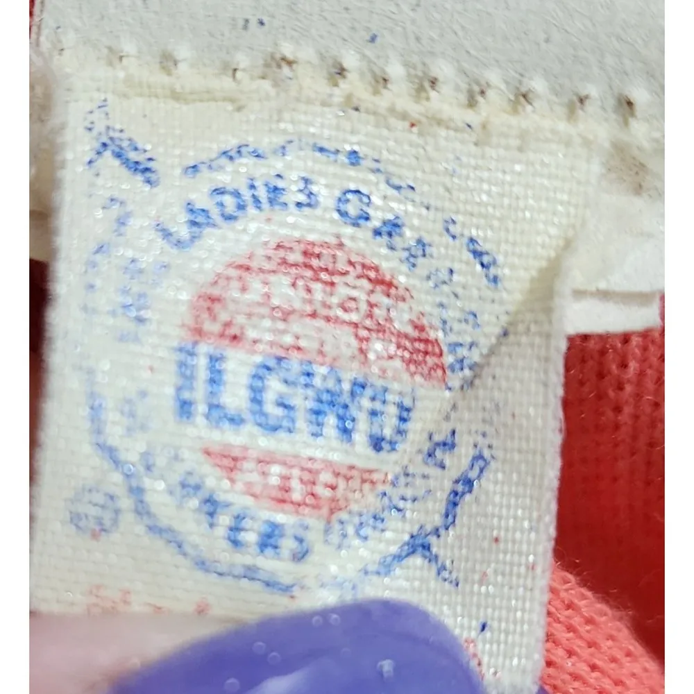 Bleecker Street Ribbed Knit Dress Mock Neck Pleated Coral Midi 13 Vintage Orange Size 12 - Image 6