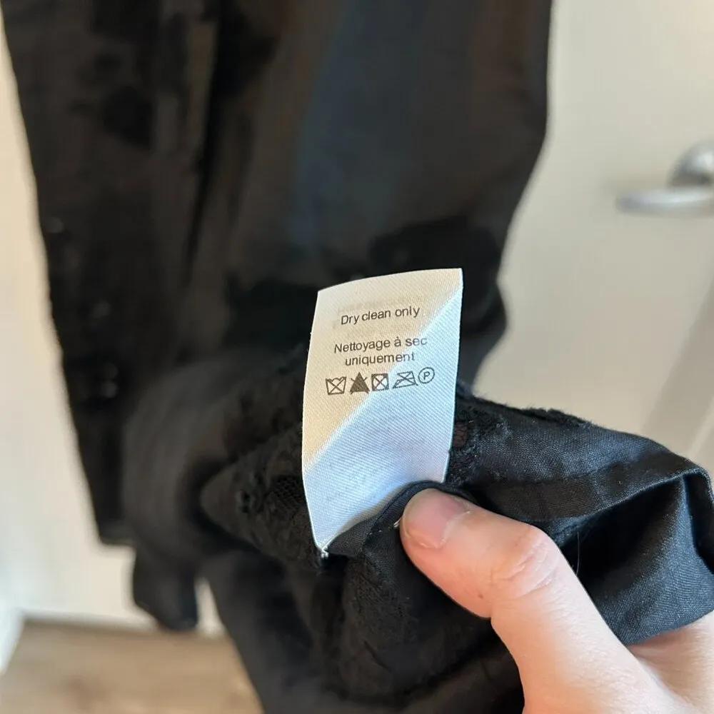 Veronica Beard Trina Embroidered Midi Dress in Black Size 4 - Image 9