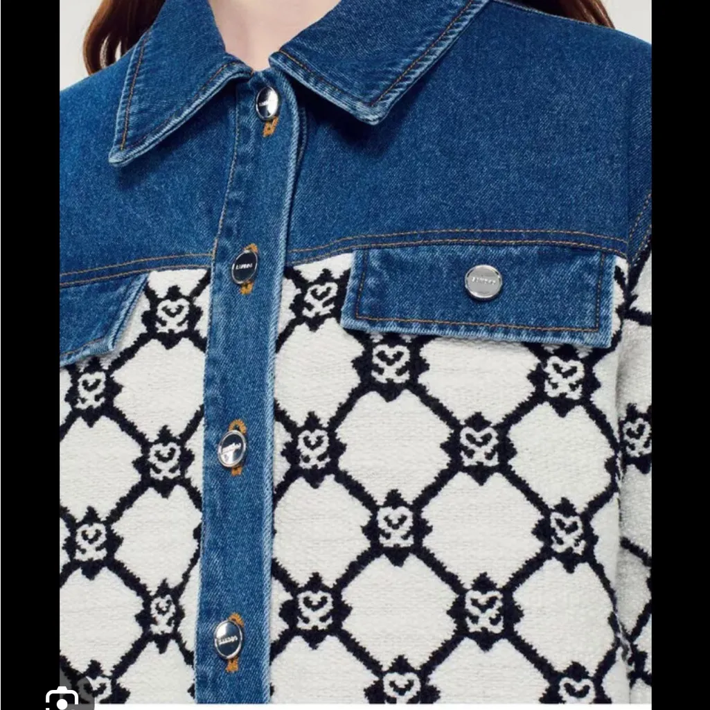 Sandro Knit and Denim Coatigan - Image 4